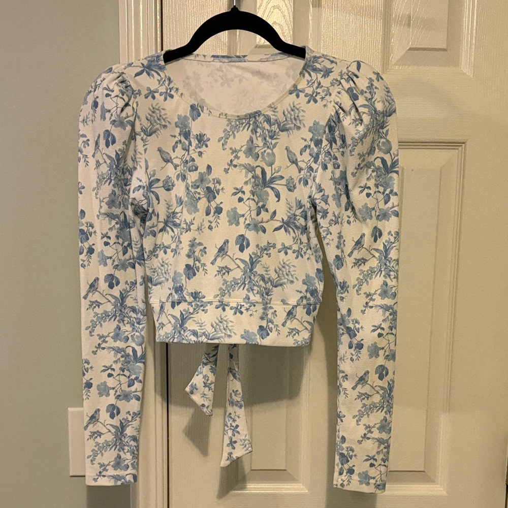 ANTONIO MELANI Blue Floral Blouse